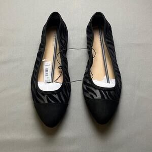 Torrid Flats Womens Size 10W Wide Black Zebra Mesh Pointed Toe Slip On Shoes